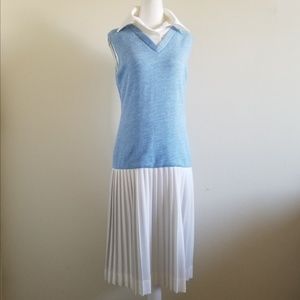 70sVintage Fred Rothschild Blue/White Preppy Dress